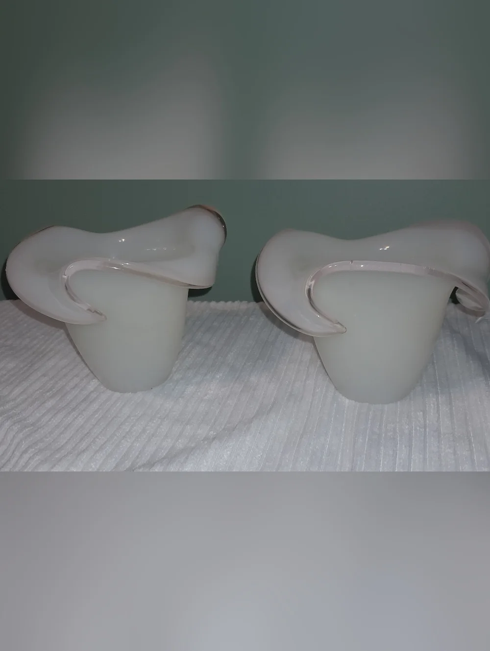 Murano Style Glass Art Light Fixture Shades Set Of 2